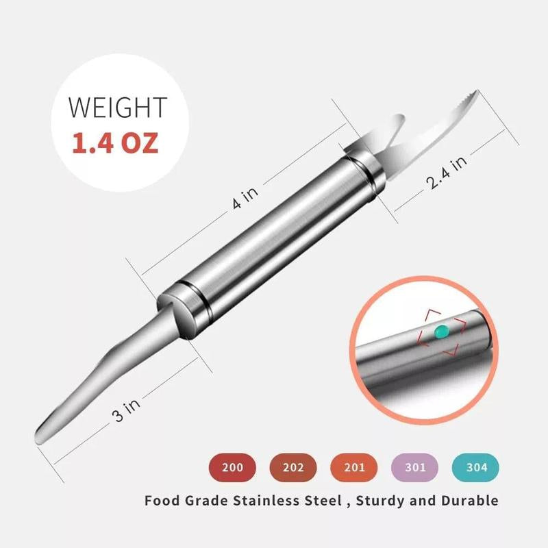 2-PCS Stainless Steel Shrimp Line Knife Clean Intestines Dissect Fish Belly Remove Small Tools Open Back Tip Peeling