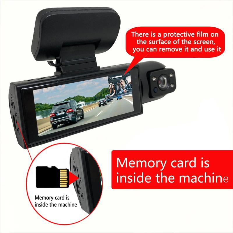 1080P Dual Recording Car DVR Camera, Dash Cam with 64GB Memory Card, Wide Angle Car Dash Camera with 3.16 Inch IPS Screen, Video Surveillance, Jerl Dash Cam, Recording Camera