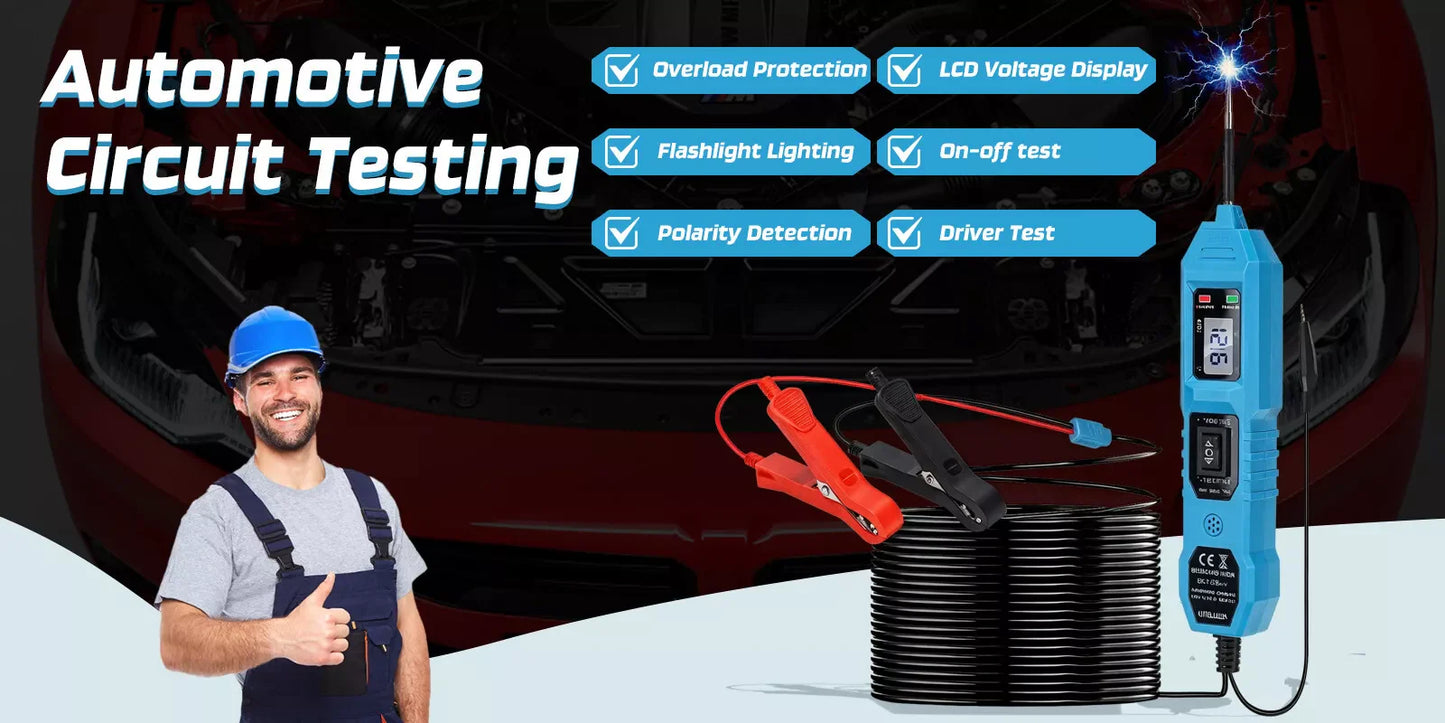 Digital Automotive Power Circuit Tester Probe for 3.5-36V Electrical Systems