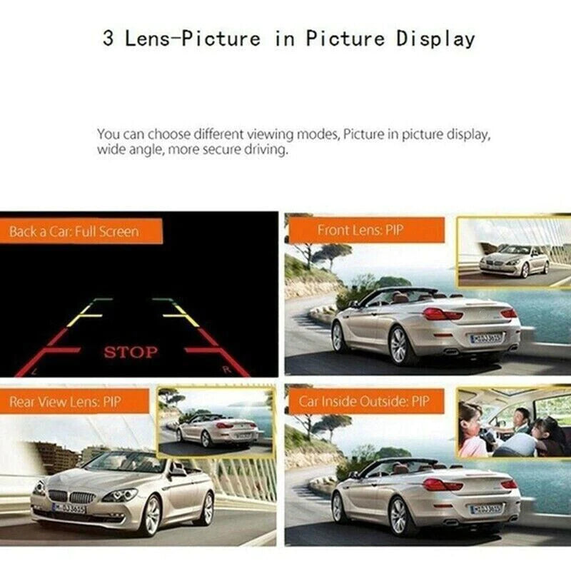 1080P Dual Lens HD Car Dash Cam with G-Sensor and Rearview Recording 기능