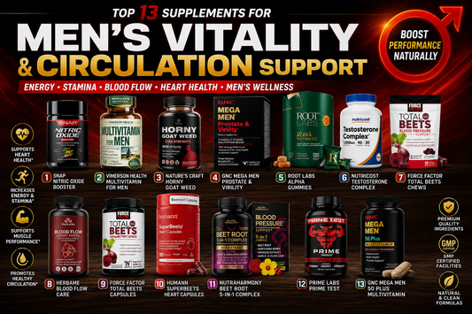 Top 13 Men's Vitality & Circulation Support Supplements (2026)