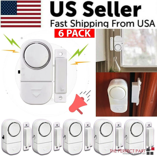 6-Piece Wireless Home Window and Door Burglar Security Alarm System with Magnetic Sensors