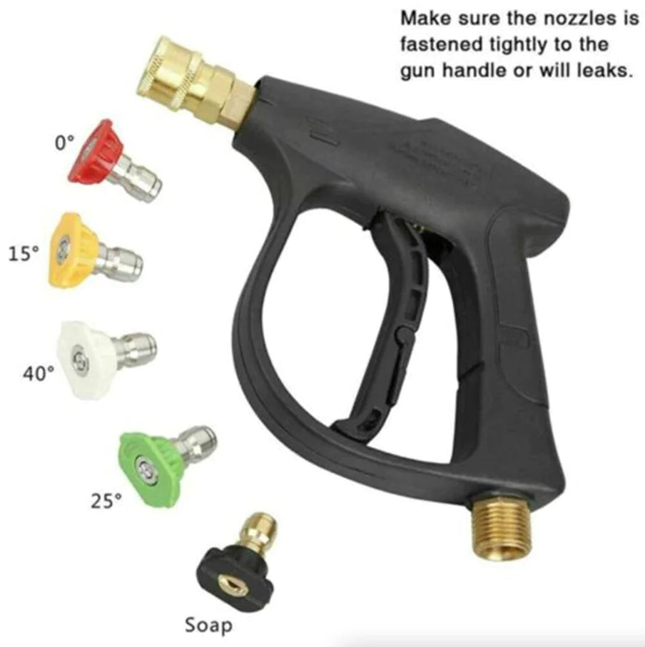1/4" High Pressure Washer Gun - 4000 PSI Foam Spray Wand with Nozzle for Car Washing