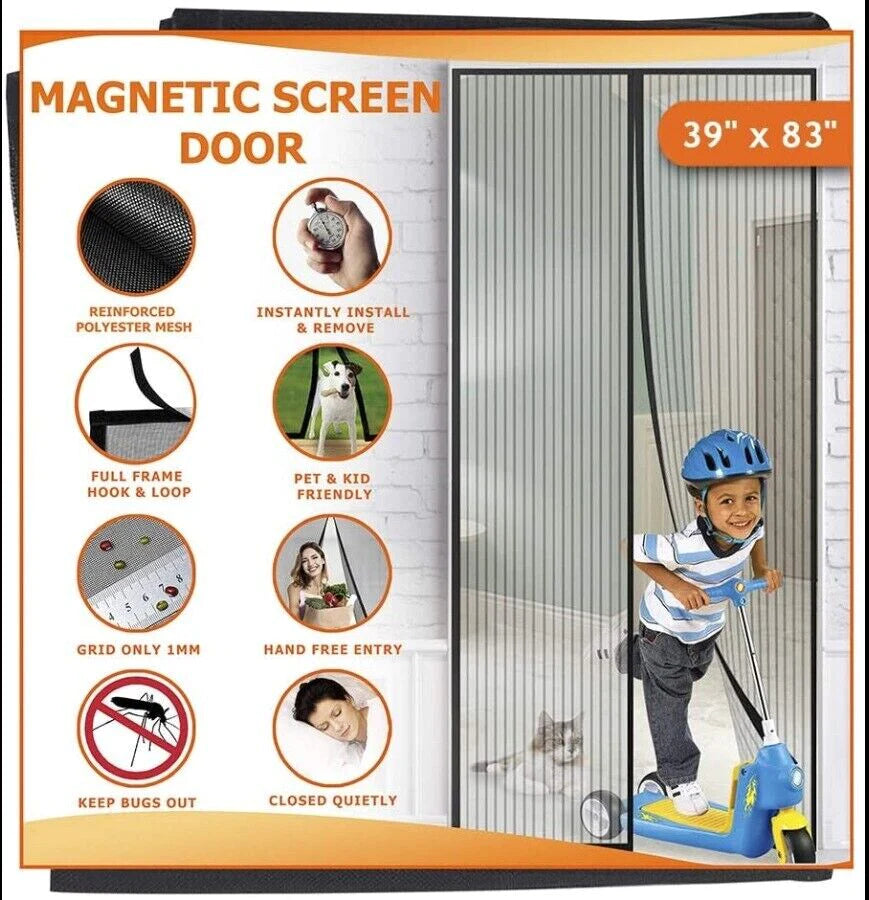 Heavy-Duty Magnetic Screen Door Mesh Curtain - Durable Mosquito Net for Hands-Free Access