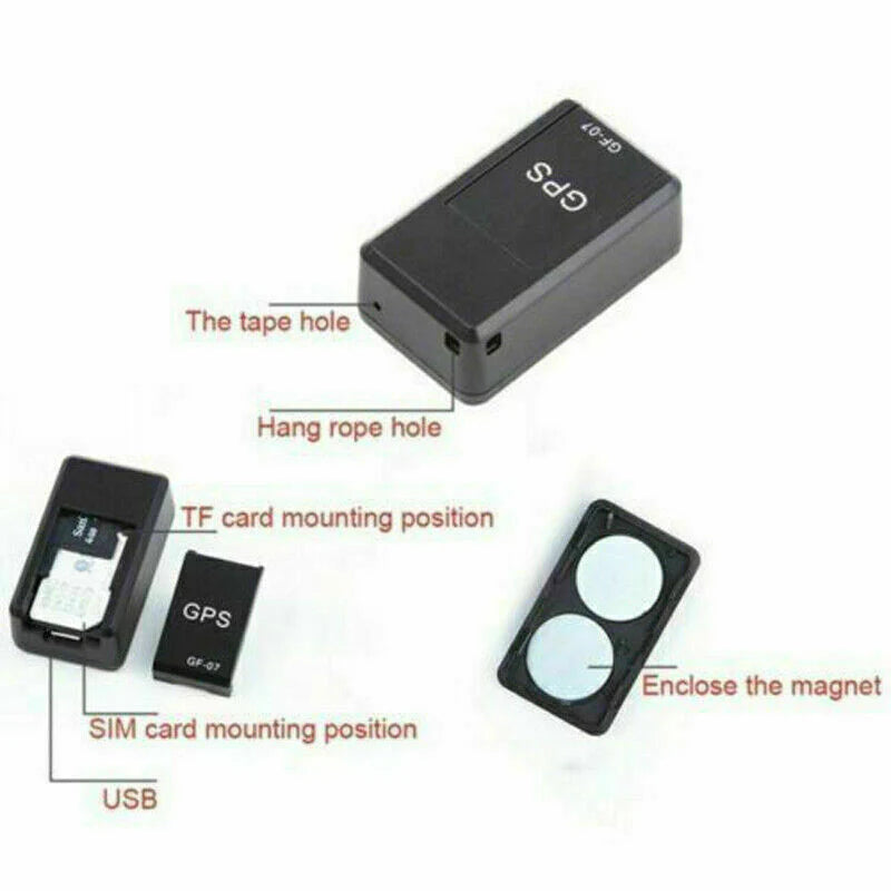 GF07 Mini Magnetic GPS Tracker - Real-Time Vehicle Locator for Cars and Trucks (GSM/GPRS, USA)