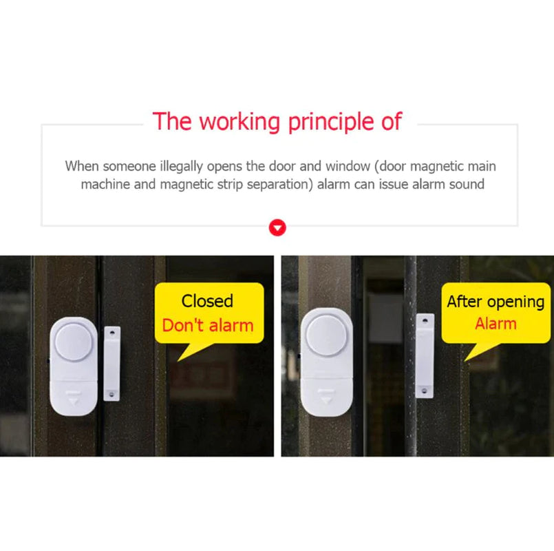 6-Piece Wireless Home Window and Door Burglar Security Alarm System with Magnetic Sensors