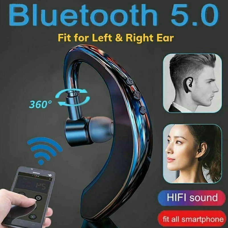 Wireless Bluetooth 5.0 Noise-Cancelling Earpiece Headset for Drivers and Truckers