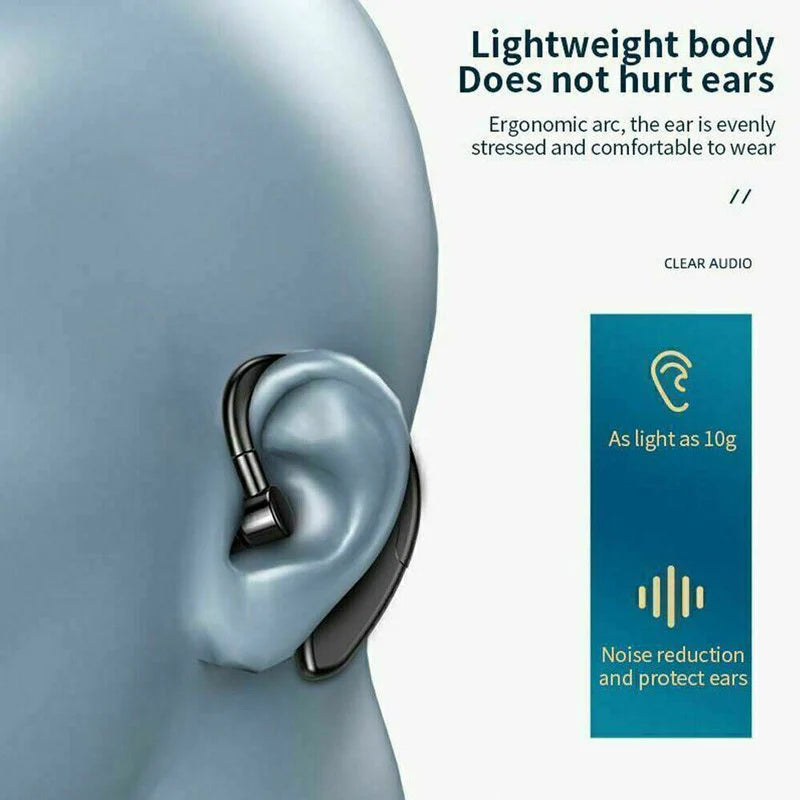 Wireless Bluetooth 5.0 Noise-Cancelling Earpiece Headset for Drivers and Truckers