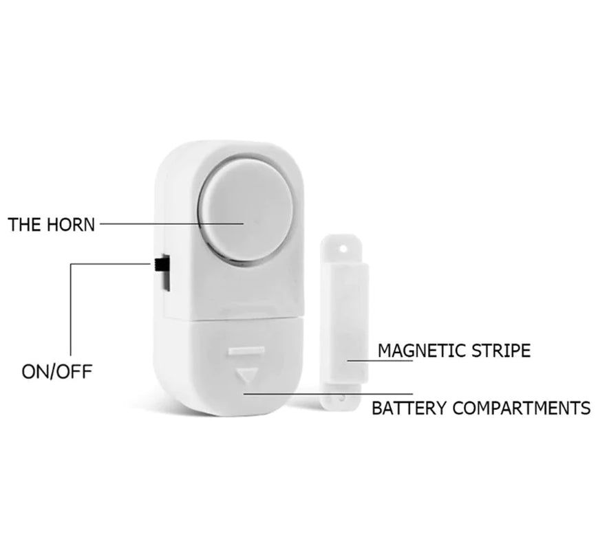 6-Piece Wireless Home Window and Door Burglar Security Alarm System with Magnetic Sensors