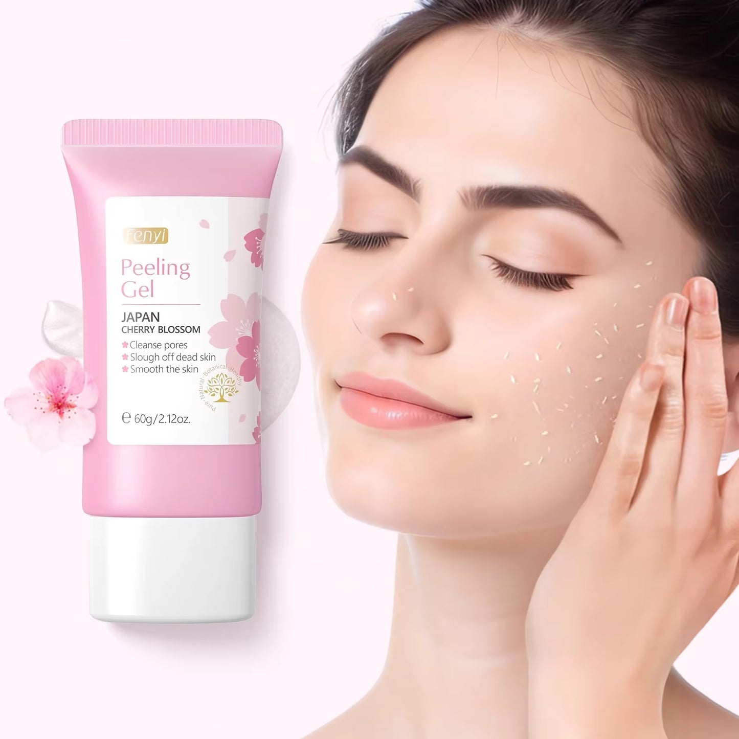 Sakura Deep Cleansing Exfoliating Gel for Skin Whitening and Moisturization - 60g Facial Scrub