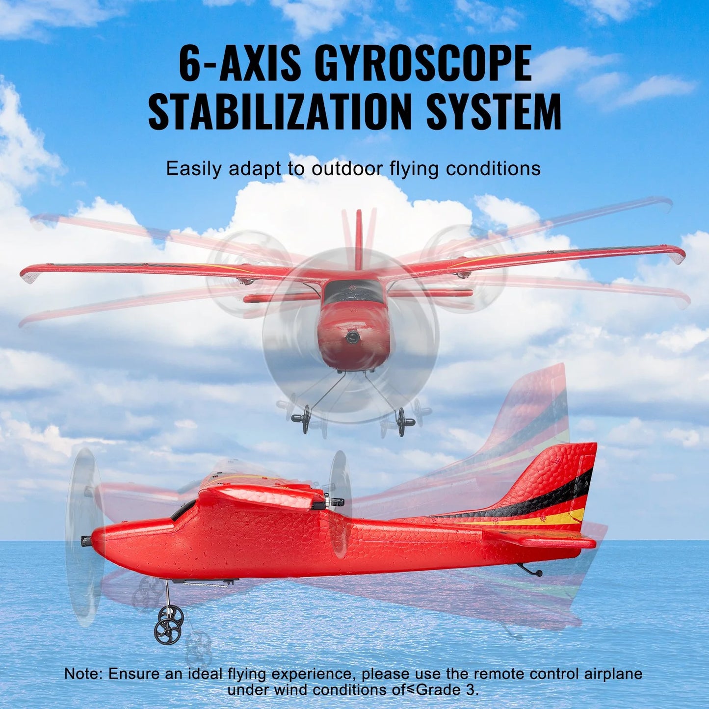 VEVOR EPP Foam RC Airplane with 2.4 GHz Remote Control and Dual Battery Pack