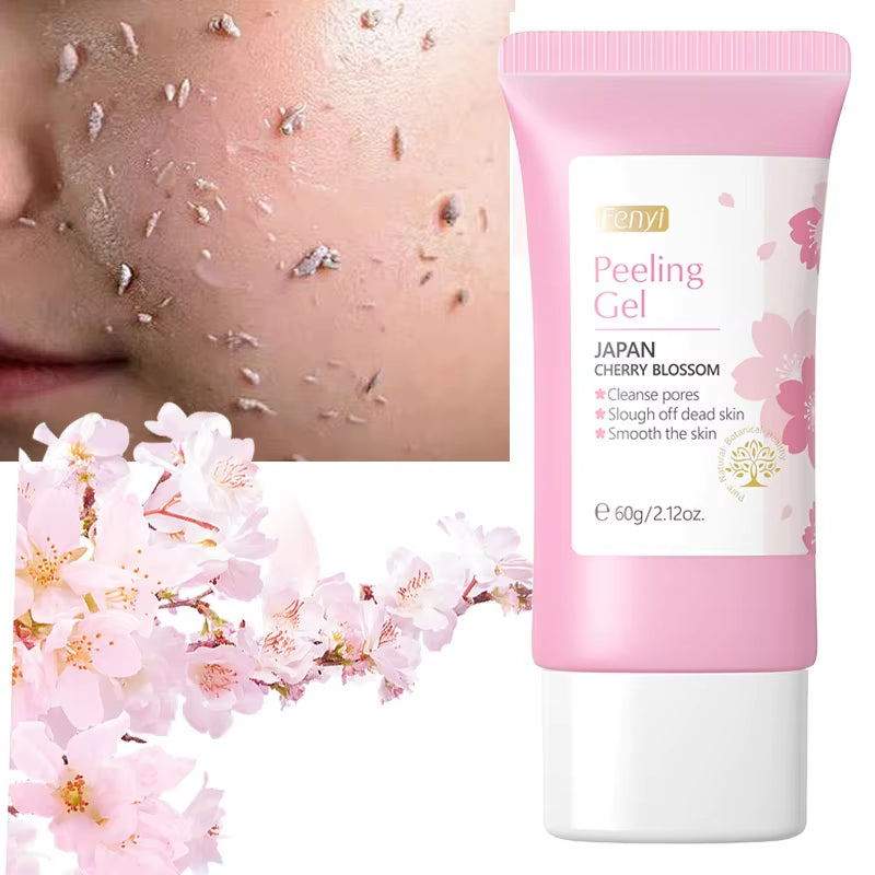 Sakura Deep Cleansing Exfoliating Gel for Skin Whitening and Moisturization - 60g Facial Scrub