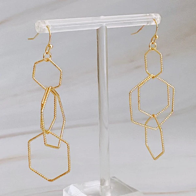 Elegant Multi-Dimensional Drop Earrings