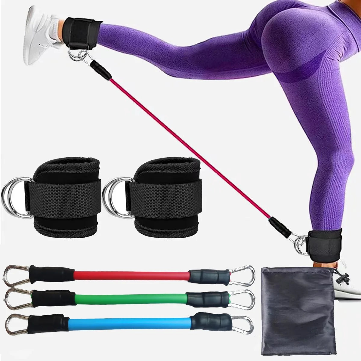 Ankle Resistance Bands with Cuffs for Women & Men - 3-Level Adjustable Leg & Glute Workout Equipment, Portable Home Gym Exercise Bands for Kickbacks, Hip Thrusts, Yoga, Strength Training