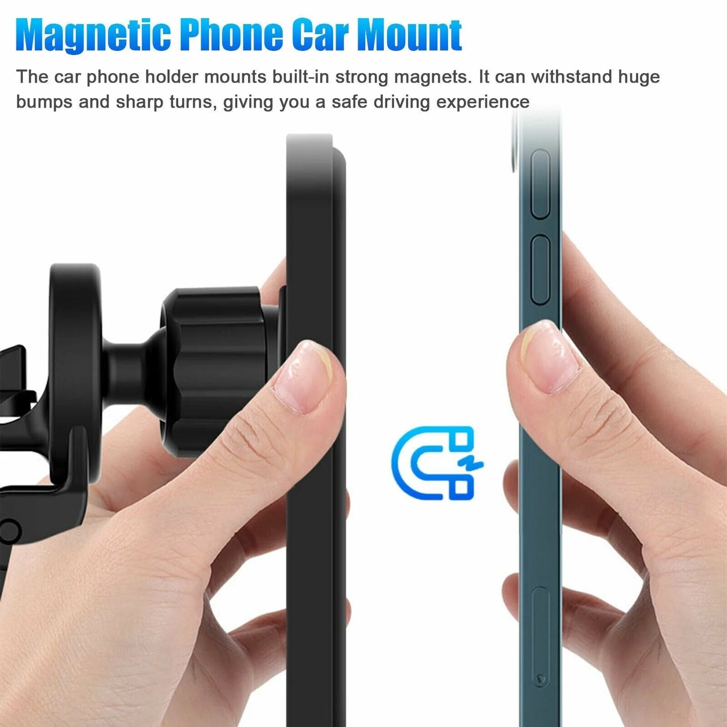 Magnetic Wireless Car Charger Mount for iPhone 12, 13, 14 Pro Max with MagSafe Compatibility