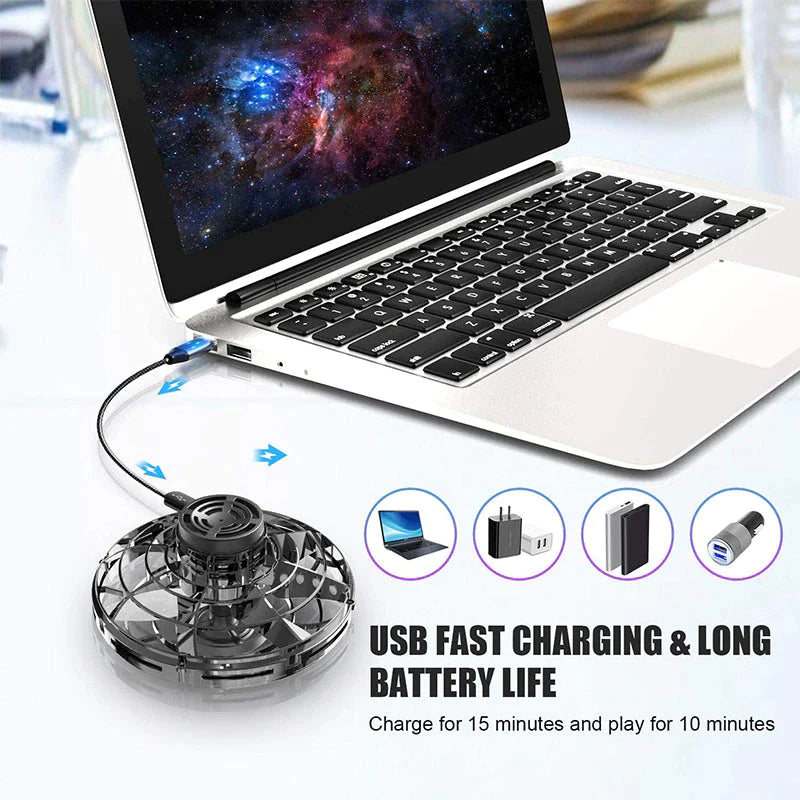 LED Flying Fidget Spinner Drone Ball - Stress Relief and Focus Toy for All Ages