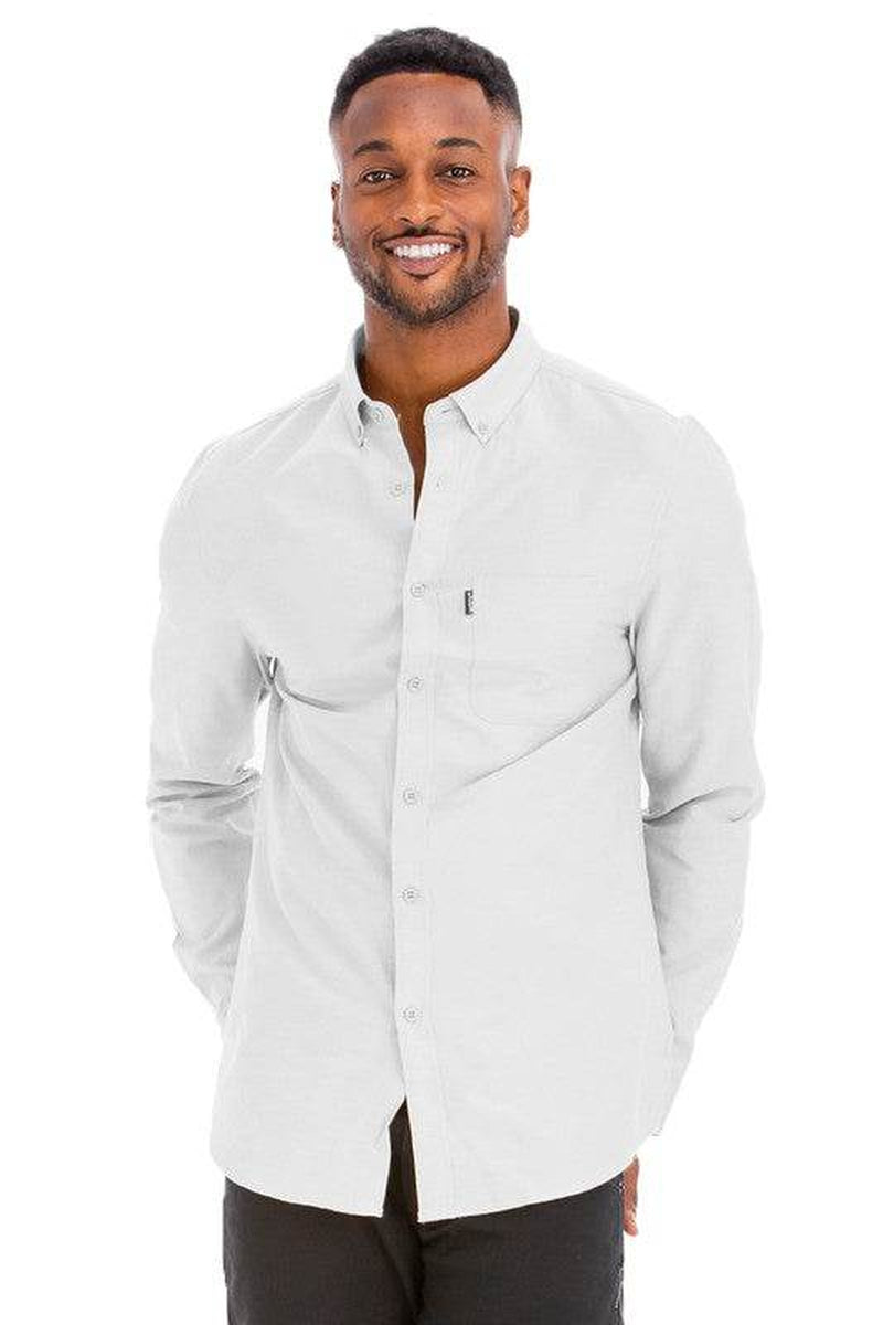 Men's Solid Long Sleeve Button-Down Shirt