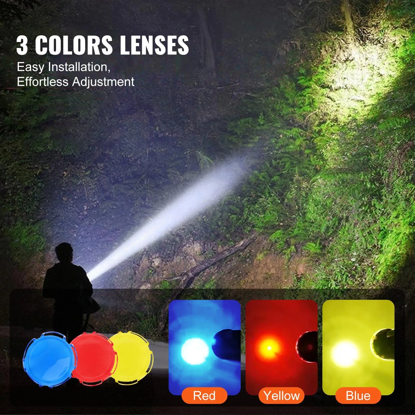 Rechargeable USB Spotlight Flashlight - 1,000,000 Lumens Searchlight