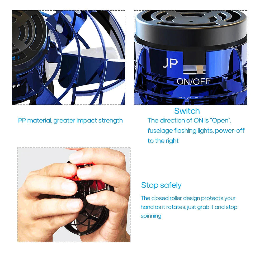 LED Flying Fidget Spinner Drone Ball - Stress Relief and Focus Toy for All Ages