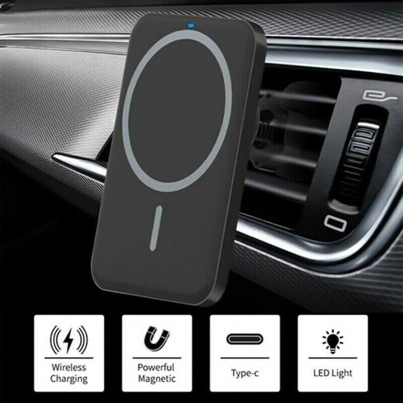 Magnetic Wireless Car Charger Mount for iPhone 12, 13, 14 Pro Max with MagSafe Compatibility