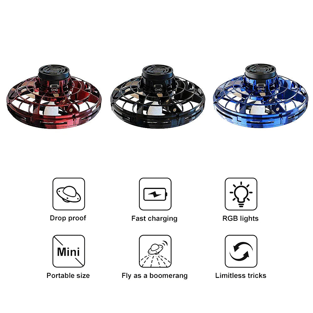 LED Flying Fidget Spinner Drone Ball - Stress Relief and Focus Toy for All Ages