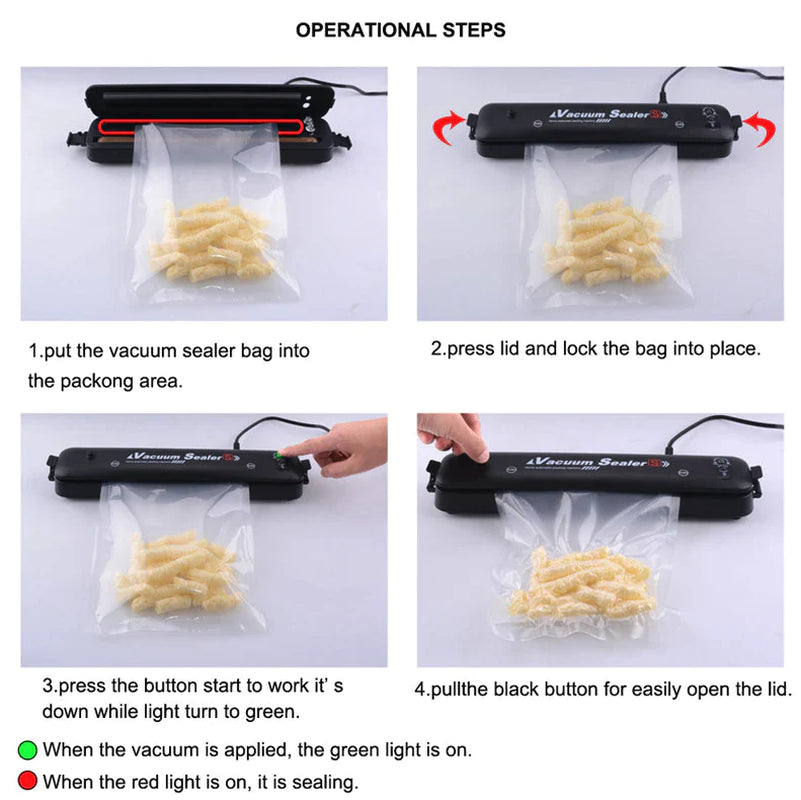 Automatic Vacuum Sealer for Food Preservation with Seal Bags