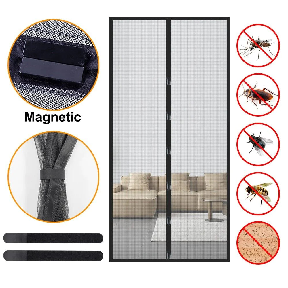 Heavy-Duty Magnetic Screen Door Mesh Curtain - Durable Mosquito Net for Hands-Free Access