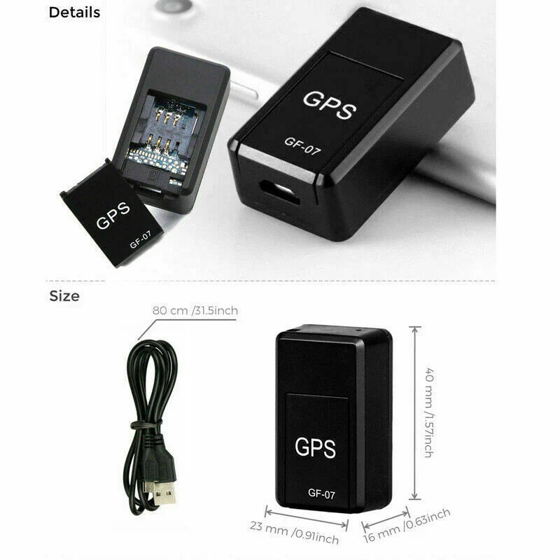 GF07 Mini Magnetic GPS Tracker - Real-Time Vehicle Locator for Cars and Trucks (GSM/GPRS, USA)