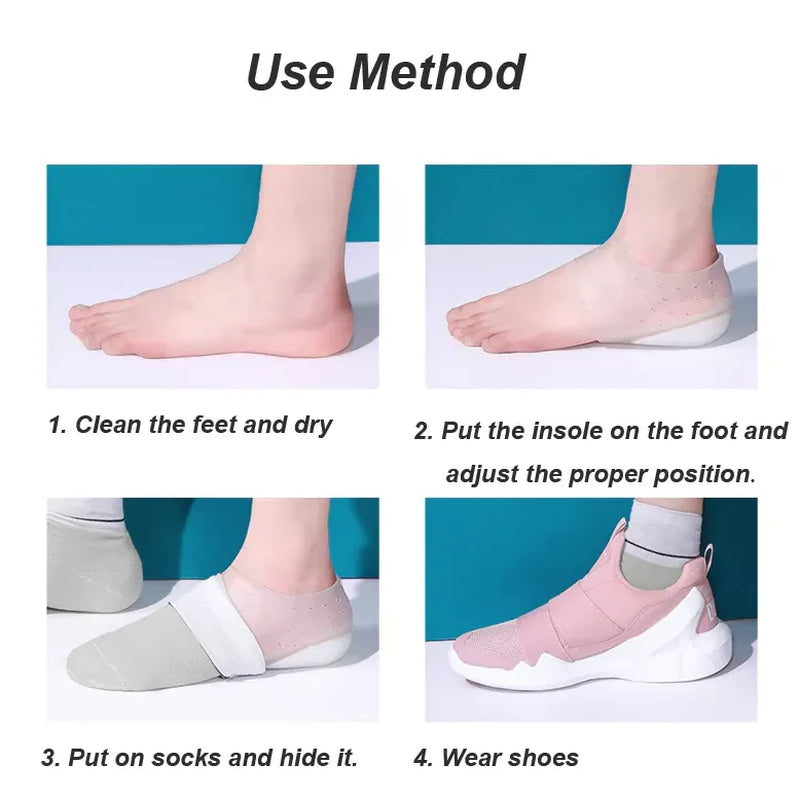 Invisible Height-Enhancing Silicone Insoles with Concealed Footbed Design - USA