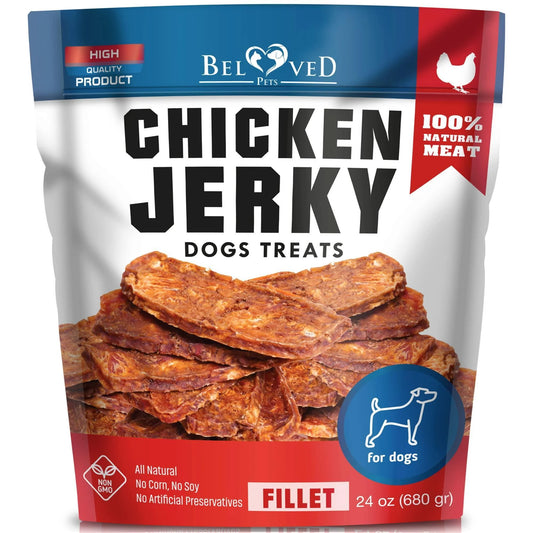 Human-Grade Grain-Free Chicken Jerky Dog Treats - 1.5 lb Dried Strips