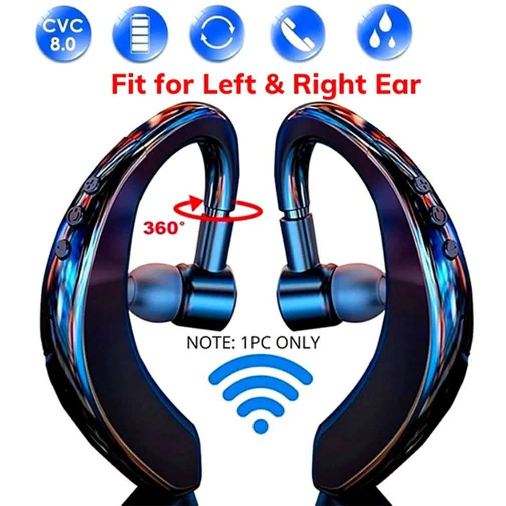 Wireless Bluetooth 5.0 Noise-Cancelling Earpiece Headset for Drivers and Truckers