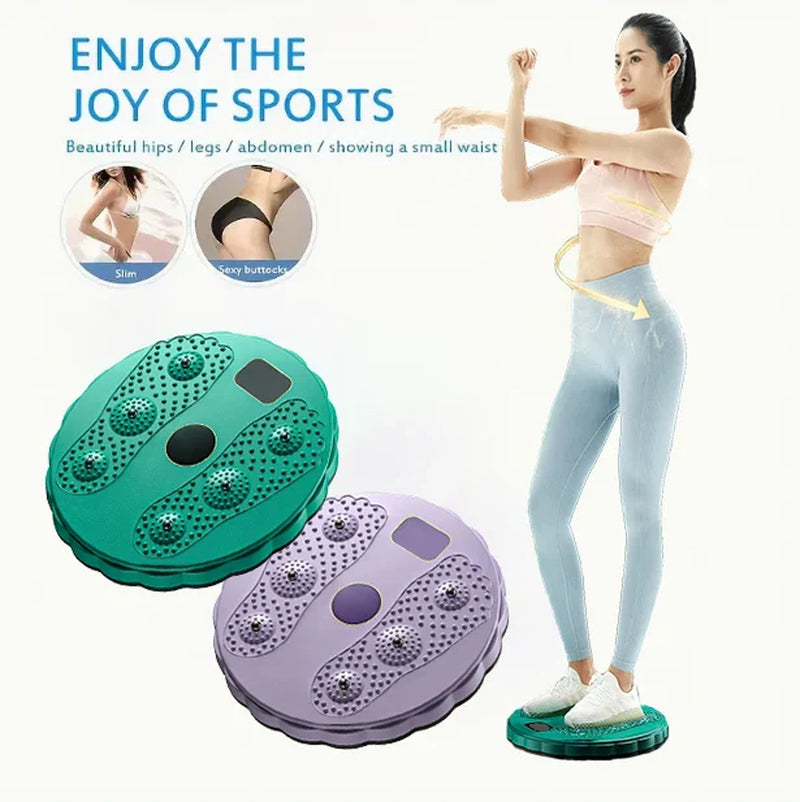 Purple Waist Twister Disc, Waist Twist Board for Exercise Twisting Waist Disc with Counter Waist Twister for Women Belly Fat Body Shaping Fitness Twister Machine with Massage Foot Sole