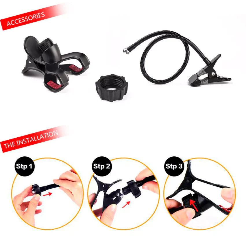 Universal Flexible Gooseneck Stand Holder for Mobile Phones with Clip for Bed, Desk, and Table Use