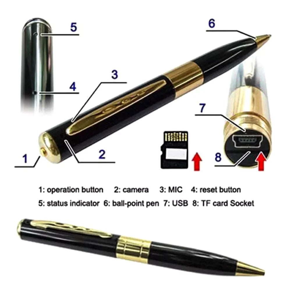 Mini Hidden Pen Camera with 1080P HD Audio Video Recording - Portable Security DVR USA