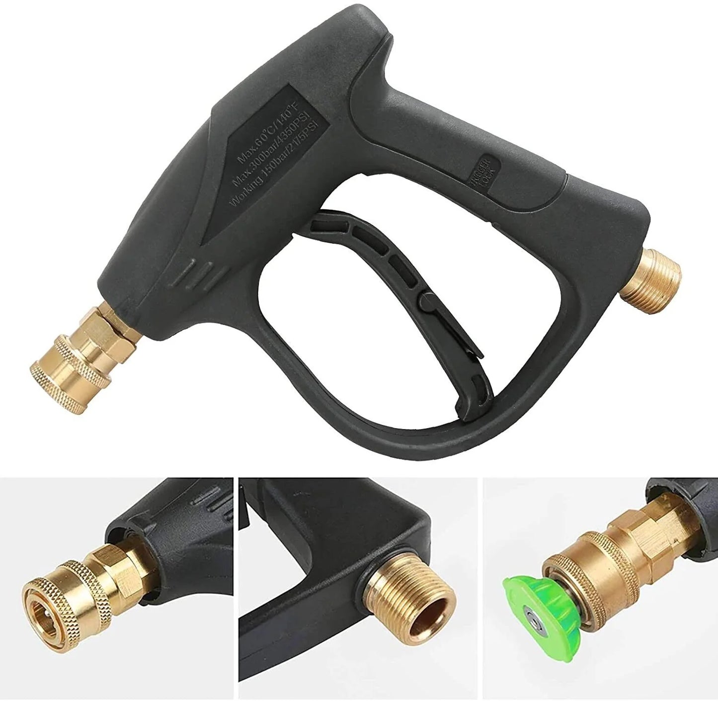 1/4" High Pressure Washer Gun - 4000 PSI Foam Spray Wand with Nozzle for Car Washing