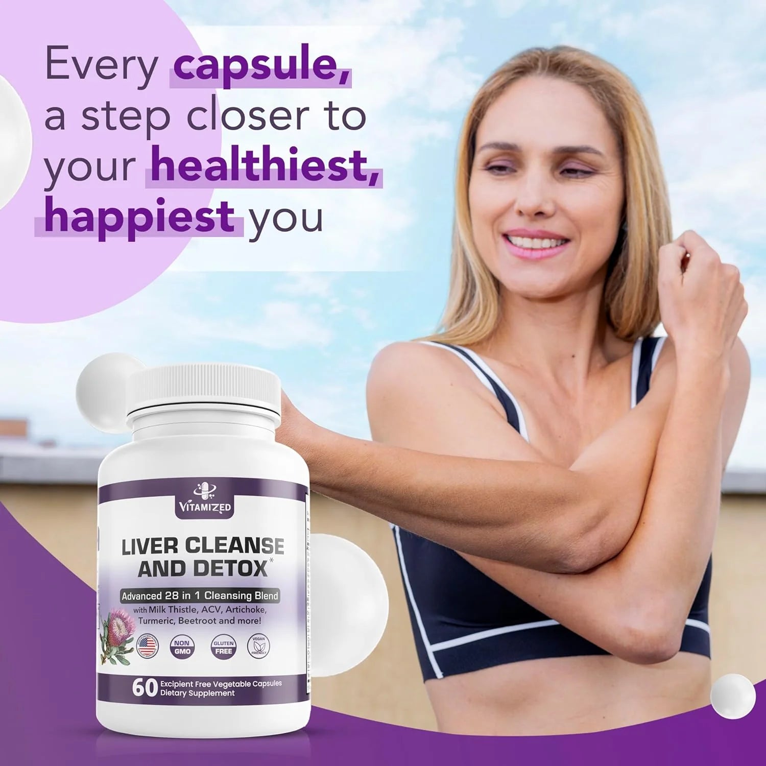 Liver Health Supplement - Advanced Detox Formula with Milk Thistle, Artichoke Extract, Dandelion, and Apple Cider Vinegar