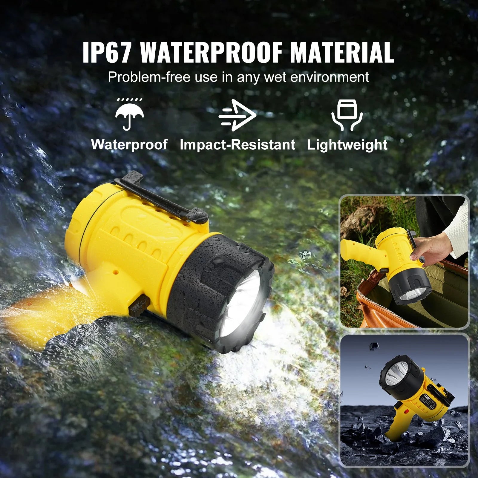Rechargeable USB Spotlight Flashlight - 1,000,000 Lumens Searchlight