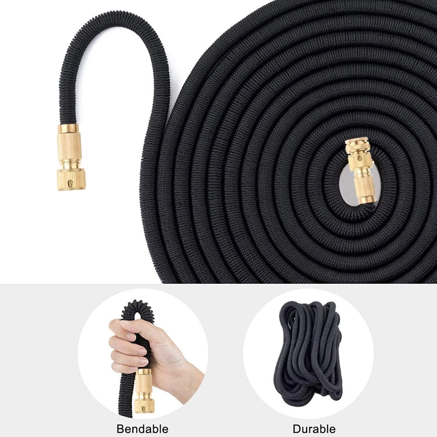 Deluxe Expandable Flexible Garden Hose - 25, 50, 75, 100FT - 4X Stronger Durability