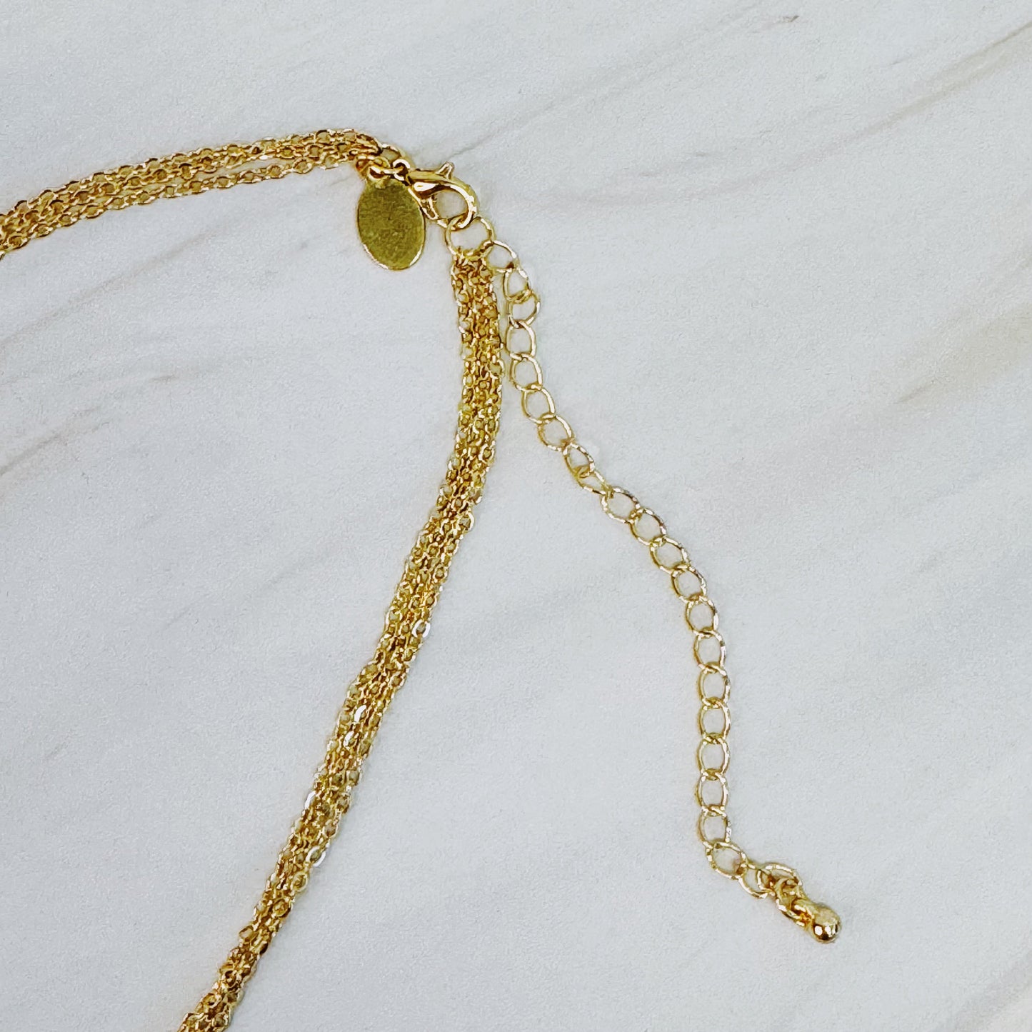 Layered Chain Necklace with Bezel-Set Crystals