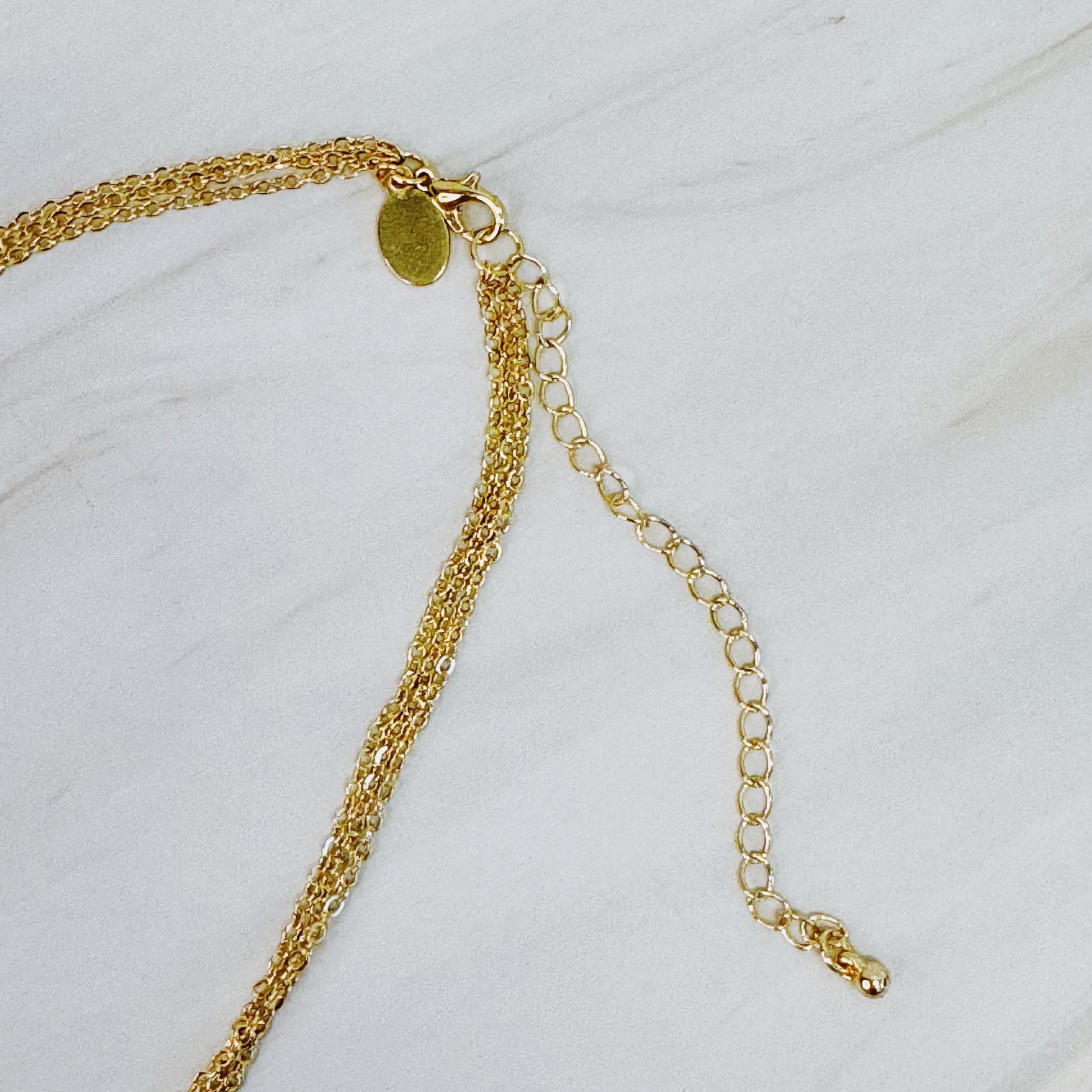 Layered Chain Necklace with Bezel-Set Crystals