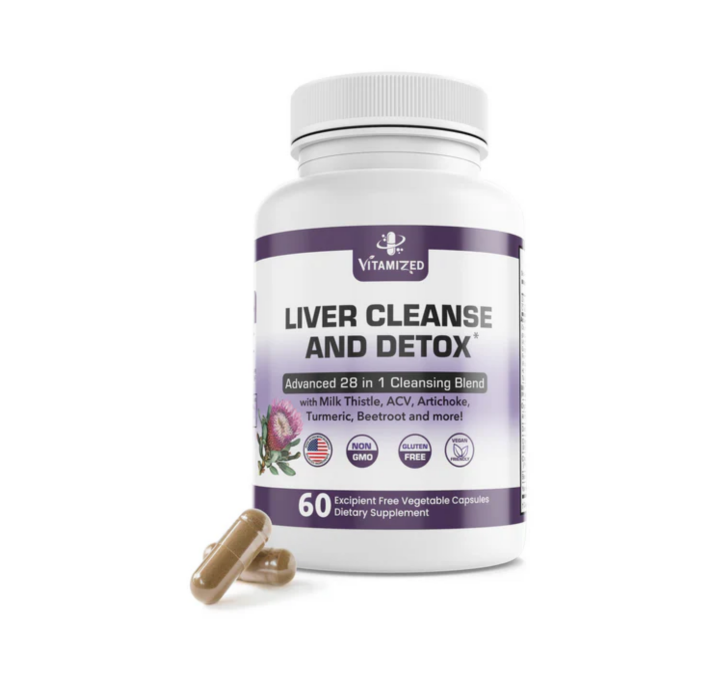 Liver Health Supplement - Advanced Detox Formula with Milk Thistle, Artichoke Extract, Dandelion, and Apple Cider Vinegar