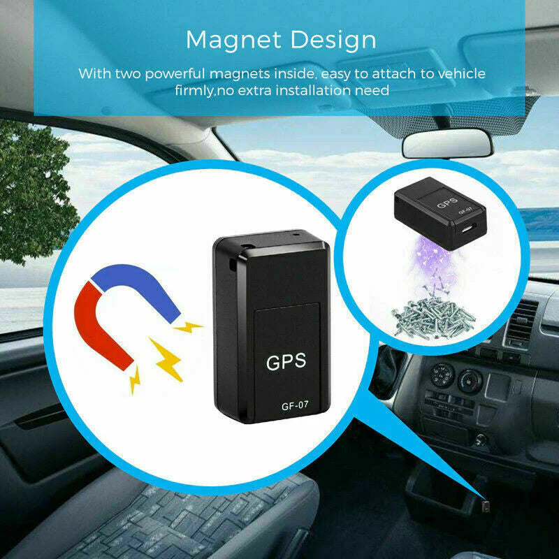 GF07 Mini Magnetic GPS Tracker - Real-Time Vehicle Locator for Cars and Trucks (GSM/GPRS, USA)