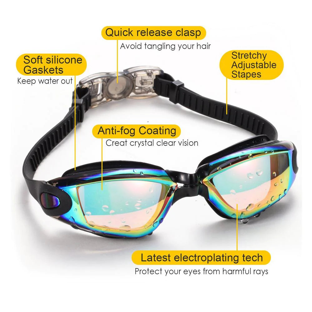 Professional UV-Protection Anti-Fog Swimming Goggles for Adults and Children