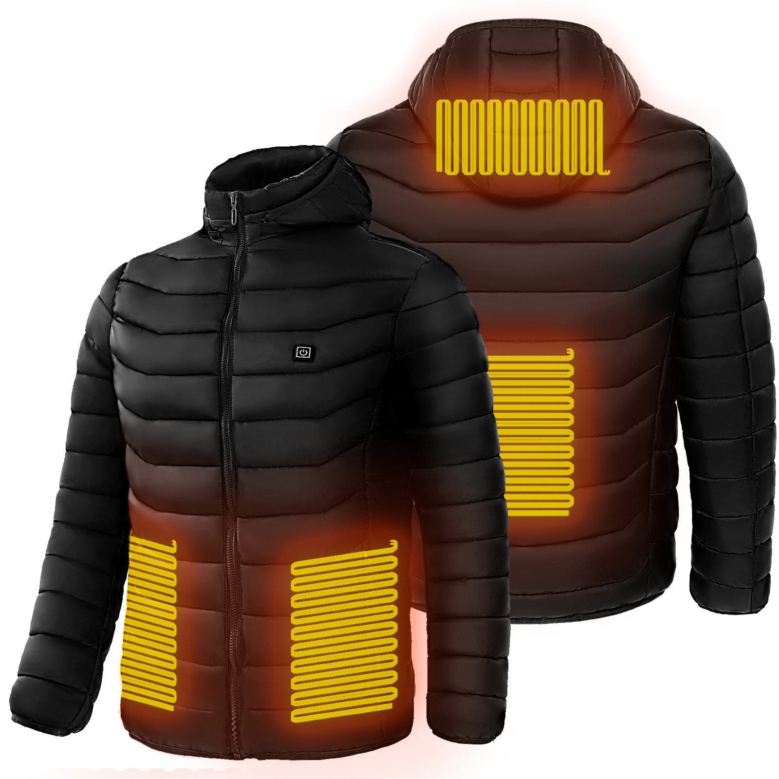 Stay Warm on the Slopes with Our Men's Heated Puffer Jacket - Insulated, Hooded, and Ready for Adventure!