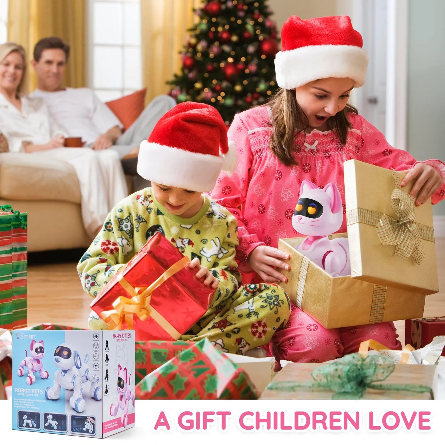 VEVOR Programmable Remote-Controlled Talking and Dancing Robot Cat Toy for Children