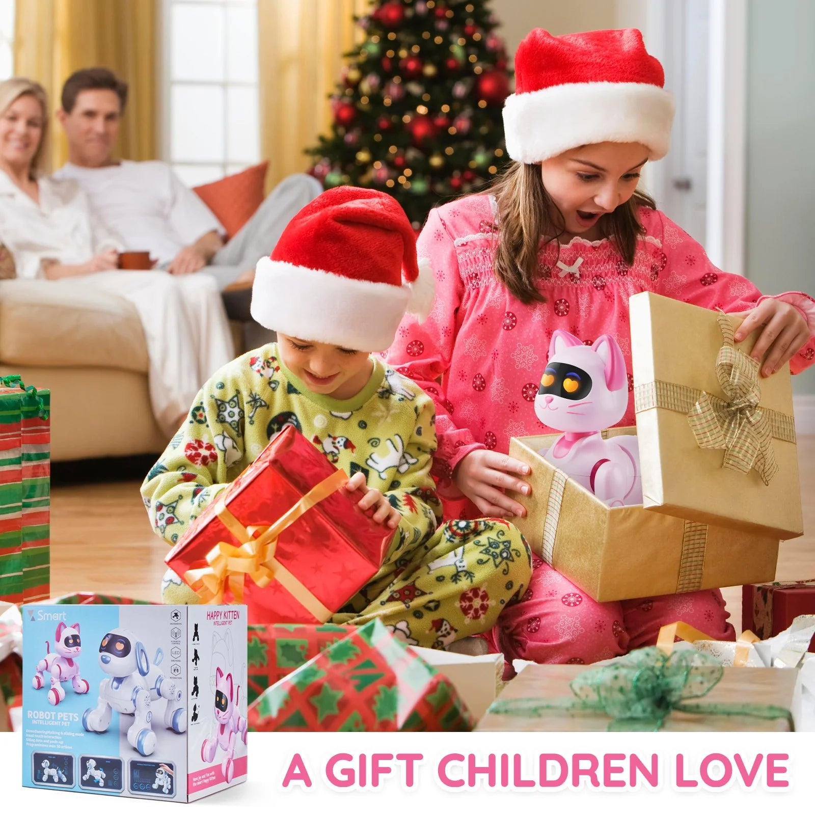 VEVOR Programmable Remote-Controlled Talking and Dancing Robot Cat Toy for Children