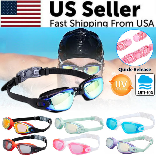 Professional UV-Protection Anti-Fog Swimming Goggles for Adults and Children