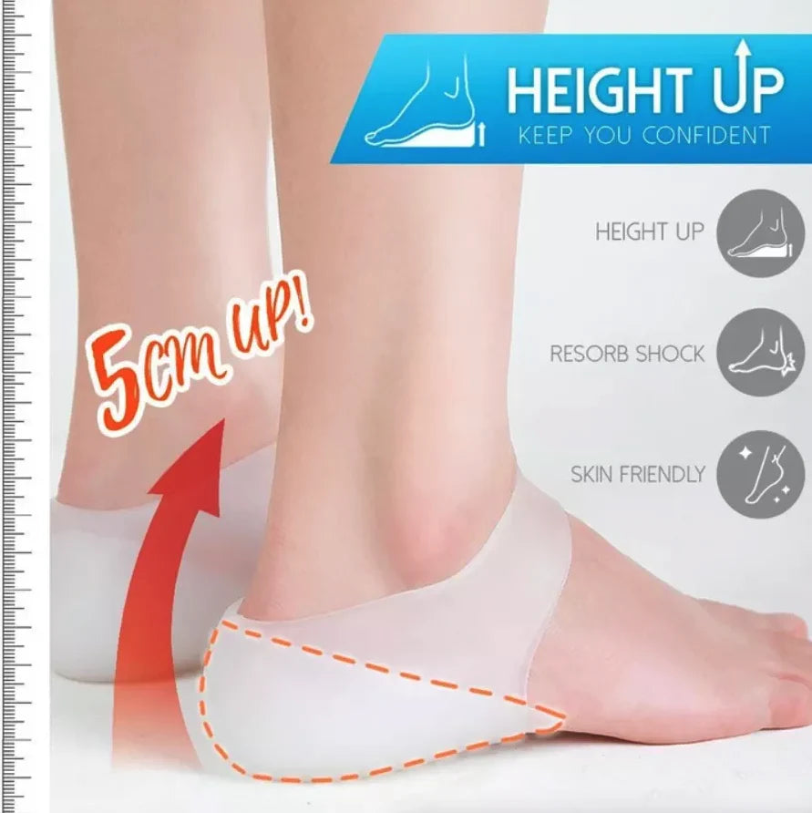 Invisible Height-Enhancing Silicone Insoles with Concealed Footbed Design - USA