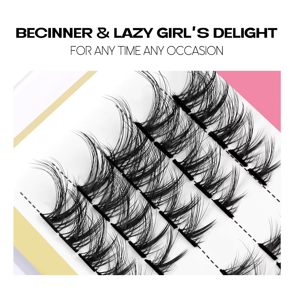 Eyelashes Extension Set Individual Lashes Natural Wispy Lashes Clusters Fluffy Kit Extension with Tweezers and Glue