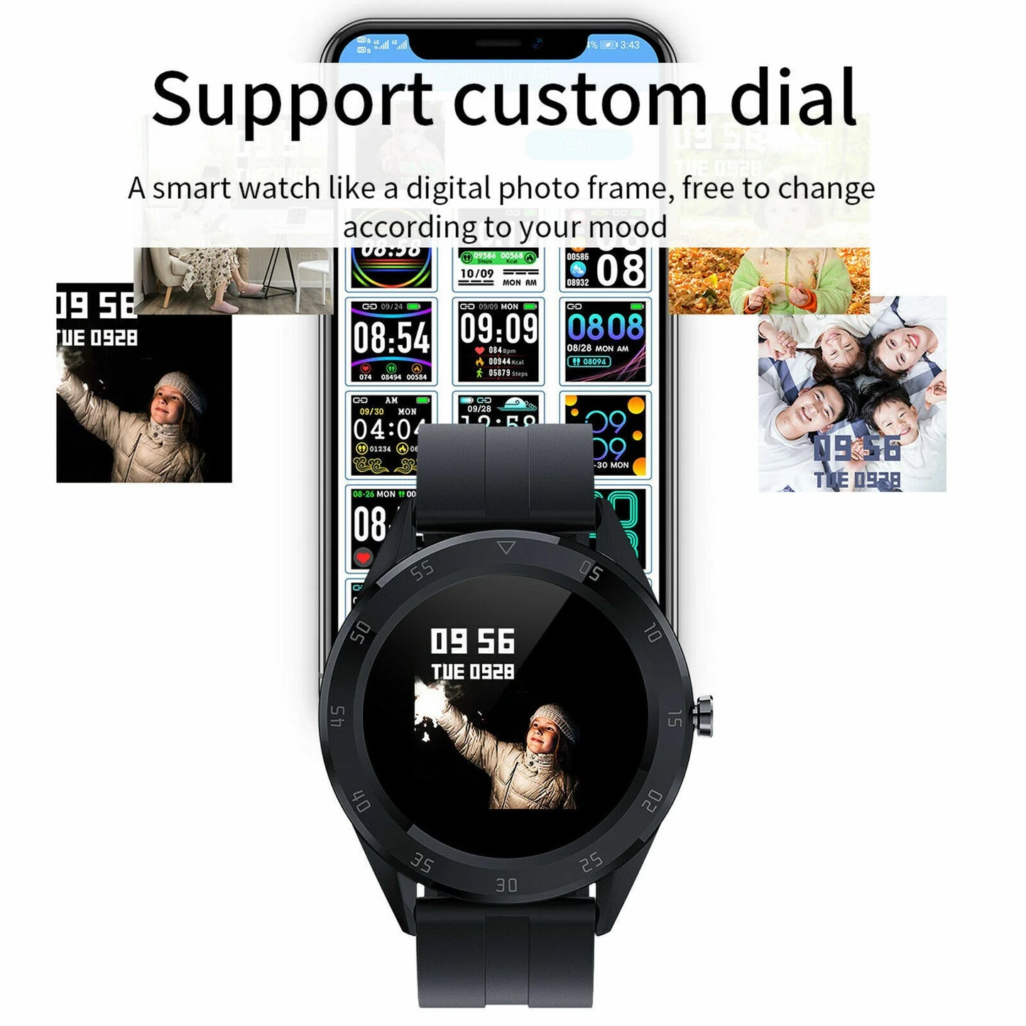Waterproof Bluetooth Smartwatch with Heart Rate Monitoring for iOS and Android
